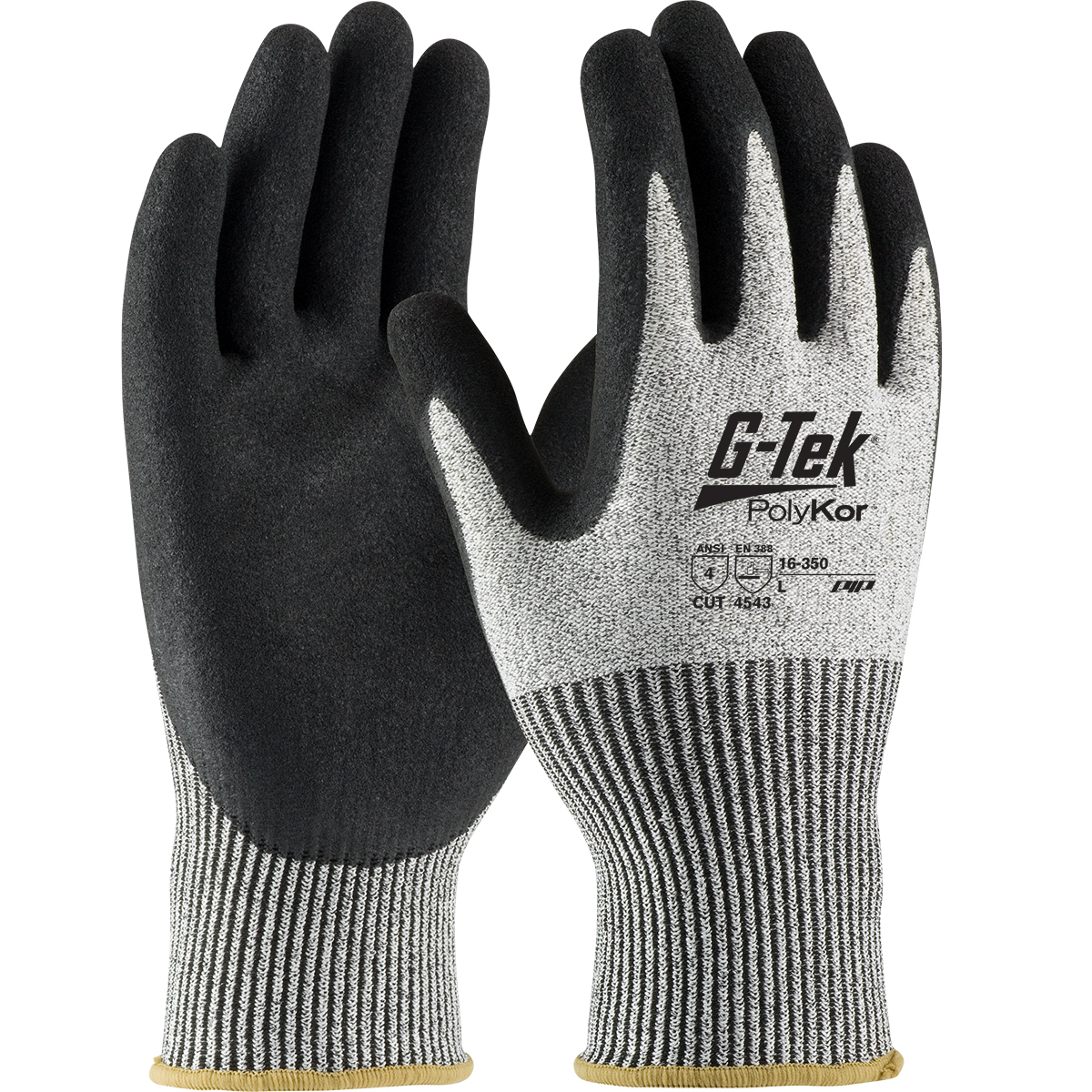 #16-350 Seamless Knit PolyKor® Blended with Double-Dipped Nitrile Coated MicroSurface Grip on Palm & Fingers