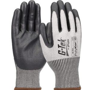 #16-363 Seamless Knit PolyKor® Ansi 6 Blended Glove with Nitrile Coated Foam Grip on Palm & Fingers with Reinforced Thumb Crotch - Touchscreen Compatible