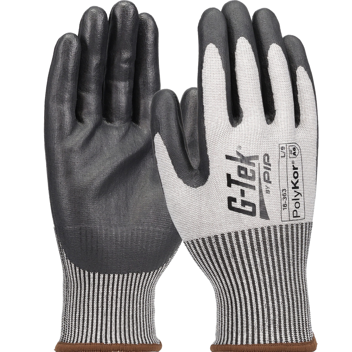 #16-363 Seamless Knit PolyKor® Ansi 6 Blended Glove with Nitrile Coated Foam Grip on Palm & Fingers with Reinforced Thumb Crotch - Touchscreen Compatible