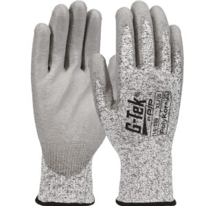 #16-530 Seamless Knit PolyKor® Ansi 2 Blended Glove with Polyurethane Coated Flat Grip on Palm & Fingers