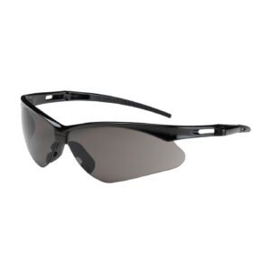 #250-AN-10112 Semi-Rimless Safety Glasses with Black Frame, Gray Lens and Anti-Scratch Coating