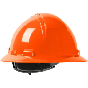 #280-HP641RV Vented, Full Brim Hard Hat with HDPE Shell, 4-Point Textile Suspension and Wheel Ratchet Adjustment