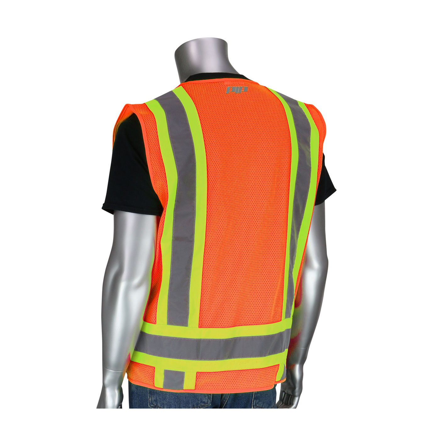 #302-0500M ANSI Type R Class 2 Two-Tone Eleven Pocket Mesh Surveyors Vest - Image 2