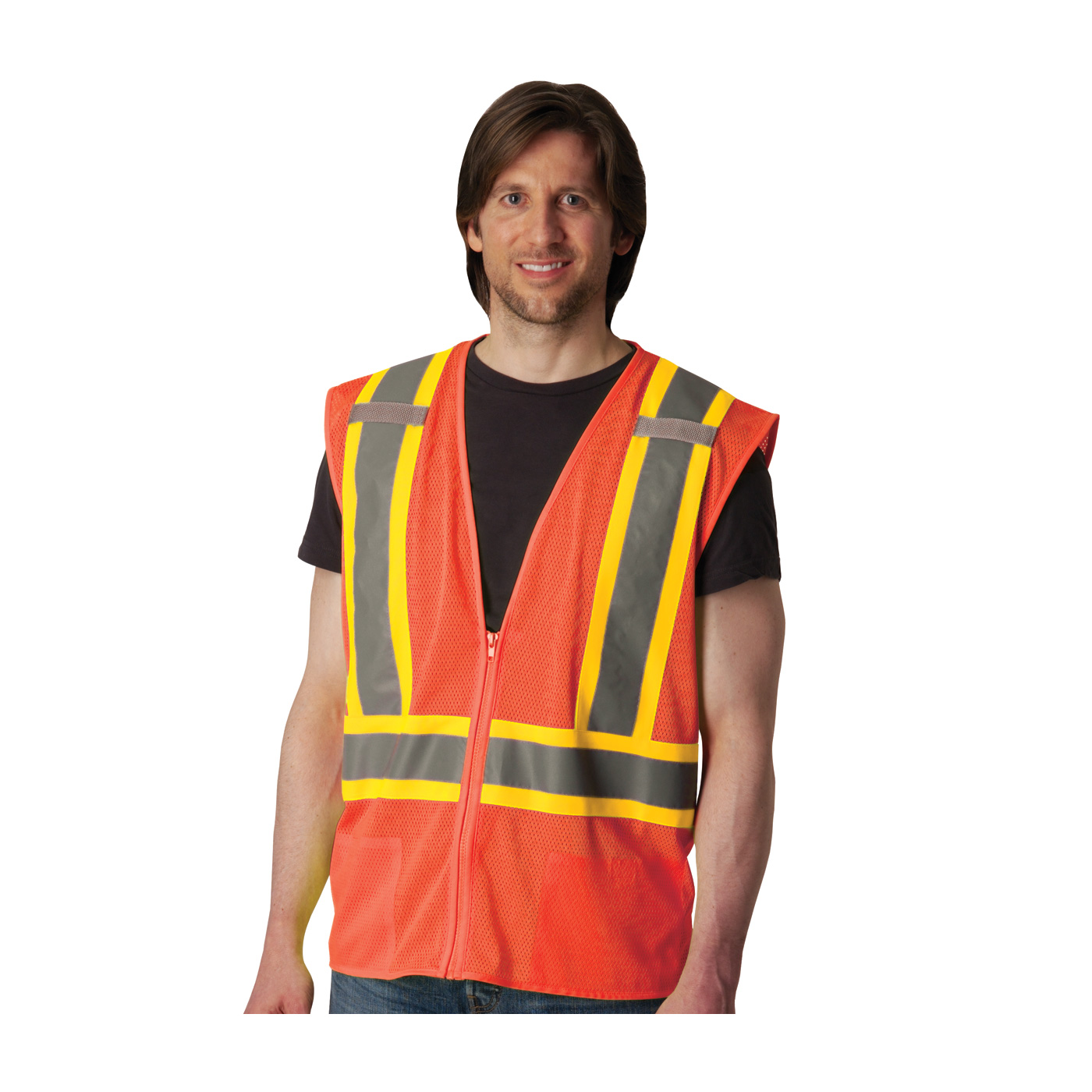 #302-0600D ANSI Type R Class 2 Two-Tone Mesh Vest with "D" Ring Access - Image 3