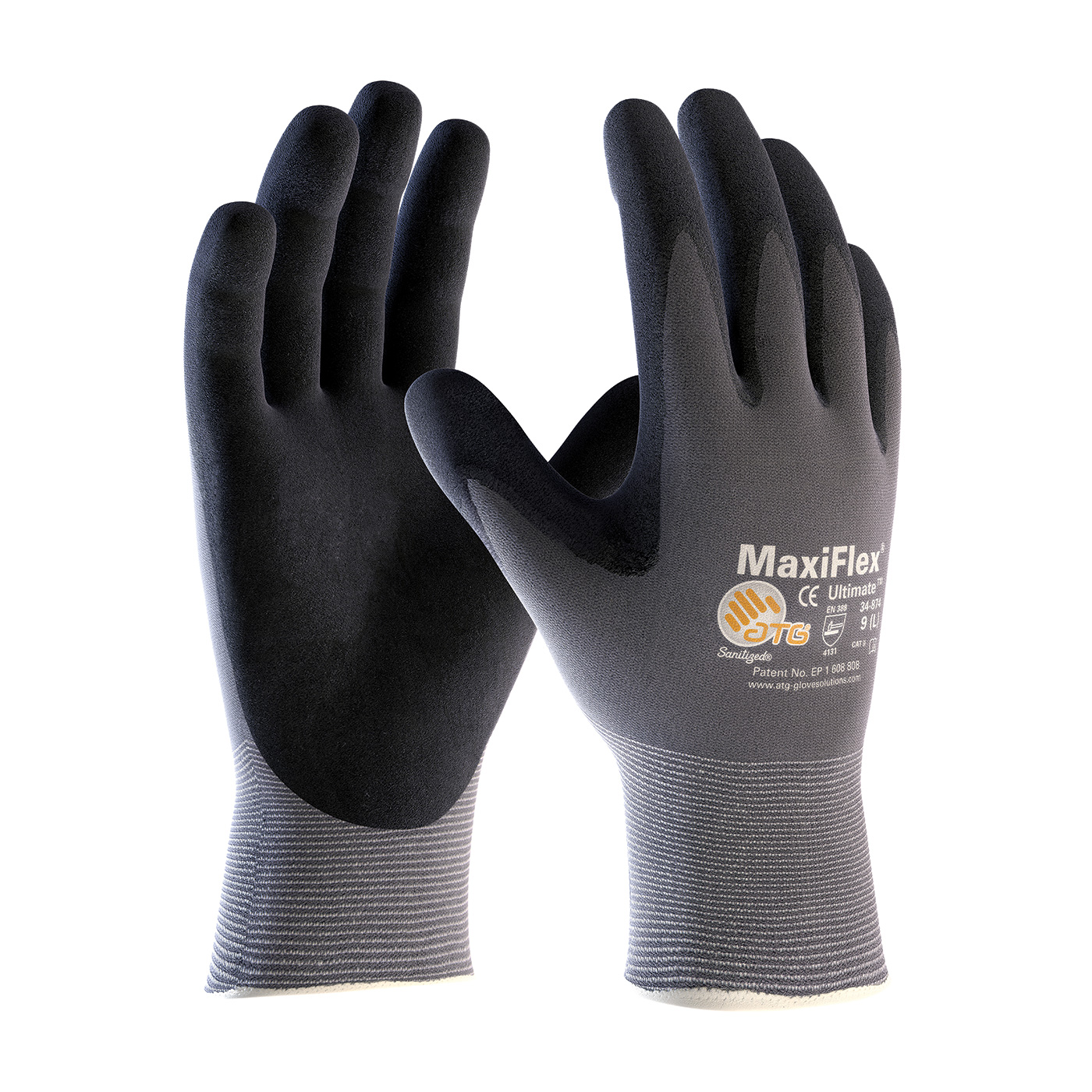 #34-874 Seamless Knit Nylon/Elastane Glove with Nitrile Coated MicroFoam Grip on Palm & Fingers - Touchscreen Compatible