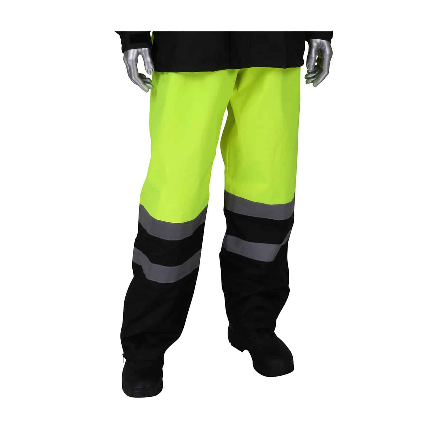 #353-1202LY ANSI Class E Value All Purpose Waterproof Pants with Black Bottoms